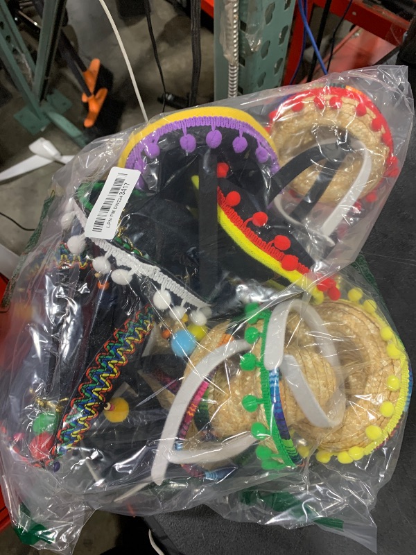 Photo 1 of Mumufy 12 Pcs Cinco De Mayo Sombrero Headband Hats Bulk Mini Hat Headband with Fiesta Fabric Mexican Theme Decorations(Classic)