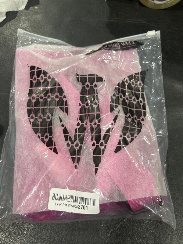 Photo 1 of MIKI WELL Hair Stylis Apron for Salon Barber Cross-back Hairdresser Waterproof Work Apron With 3 Pockets (22.8” W 25.5” L)(Pink+pure pink webbing)