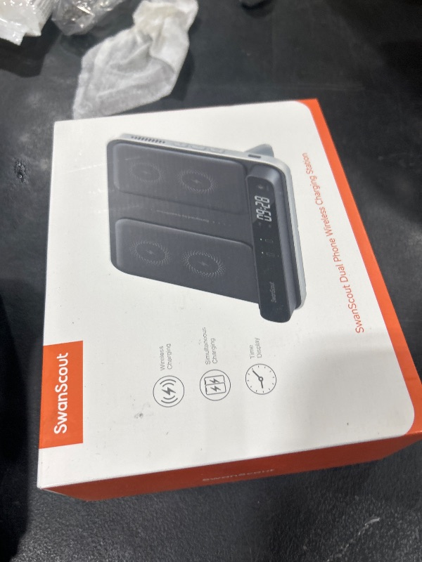 Photo 1 of Dual Wireless Charger Stand, SwanScout 504, Foldable Wireless Charging Station Pad for iPhone 16/15/14 Series, Samsung Galaxy S25/S24/S23, Google Pixel 9/8/7, Android Phones, AirPods/Galaxy Buds
