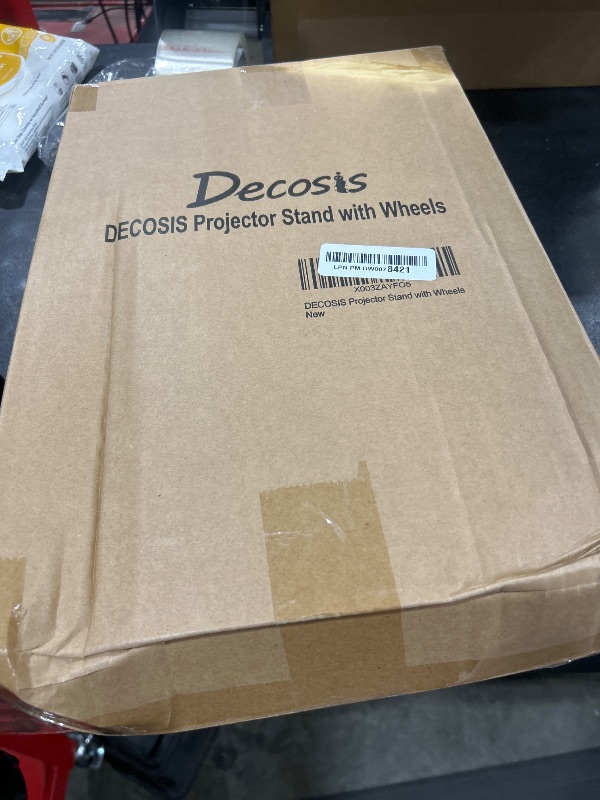 Photo 1 of DECOSIS Projector Stand on Wheels with 2 Shelves, Laptop Tripod Stand Height Adjustable with Gooseneck Phone Holder, Laptop Floor Stand for Office, Home, Stage, Studio, DJ Racks Holder Mount 1Pack