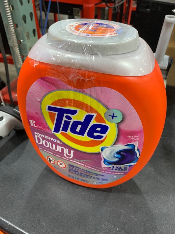 Photo 1 of Tide Power PODs + Downy Laundry Detergent Pods, 57 Count, Soft Boosters + April Fresh