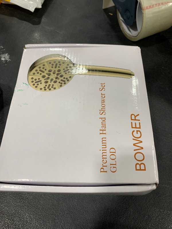 Photo 1 of Filtered Shower Head with Handheld Gold, BOWGER 6 Modes High Pressure Shower Heads with Power Wash Mode and Hard Water Filter, Detachable Hand Held Showerhead Set with Extra Long Hose, Golden