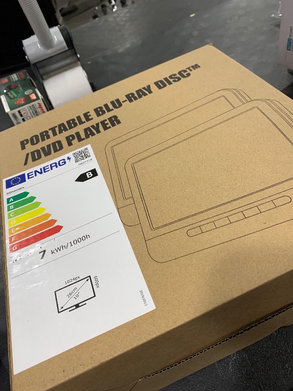 Photo 1 of 10.1'' Portable Blu Ray Players for Car with Rechargeable Battery, Dual Screen Blu Ray DVD Players Support 1080P Video, Dolby Audio, HDMI Out, Sync Screen, Last Memory, USB/SD, Play A Same Movie