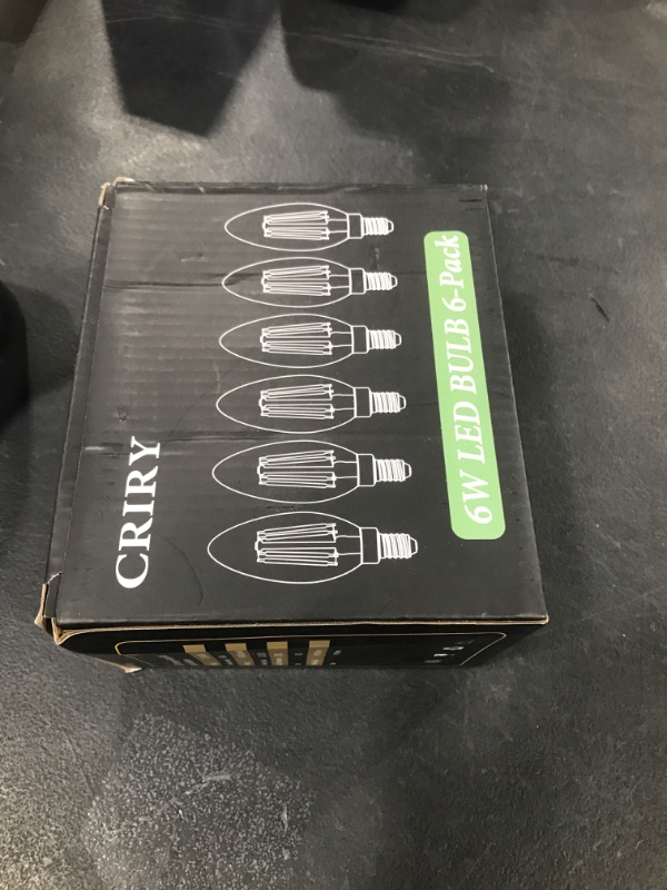 Photo 1 of CRIRY E12 Candelabra Bulbs 60 Watt Equivalent 6W, 2700K Soft Warm White 600LM Dimmable E12 LED Bulb Chandelier Lights, B10 Cear Glass Candle Light Bulbs, 80+CRI, 6 Pack