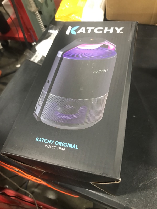 Photo 1 of Katchy Indoor Insect Trap - Catcher & Killer for Mosquitos, Gnats, Moths, Fruit Flies - Non-Zapper Traps for Inside Your Home - Catch Insects Indoors with Suction, Bug Light & Sticky Glue (Black)
