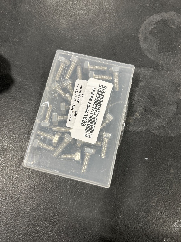 Photo 1 of M8-1.25 x 20mm Hex Head Bolts Hexagon Screws, 304 Stainless Steel 18-8, Plain Finish, Fully Threaded, 25 PCS
