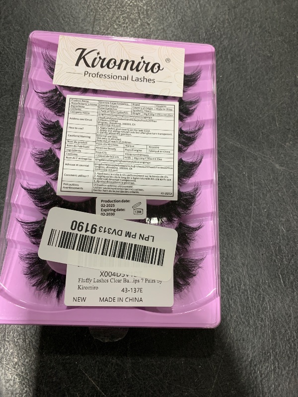 Photo 1 of Lashes Clear Band Fox Eye Lashes 3D Volume Faux Mink Eyelashes Wispy False Eyelashes Strips 7 Pairs by Kiromiro
