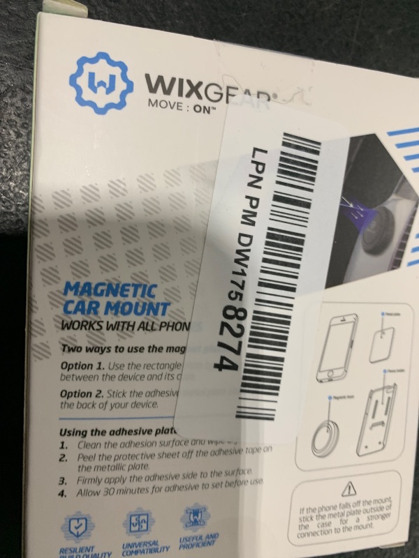 Photo 1 of WixGear Universal Flat Stick On (2 Pack) Dashboard Magnetic Car Mount Holder for Cell Phones and Mini Tablets with Fast Swift-Snap Technology - Extra Slim