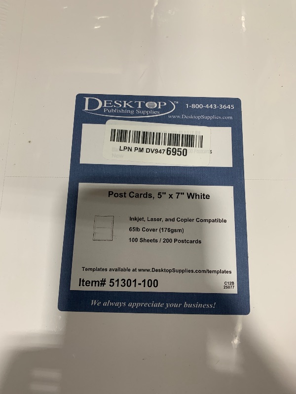 Photo 1 of Blank White Post cards, 5 x 7-100 Sheets / 200 Postcards