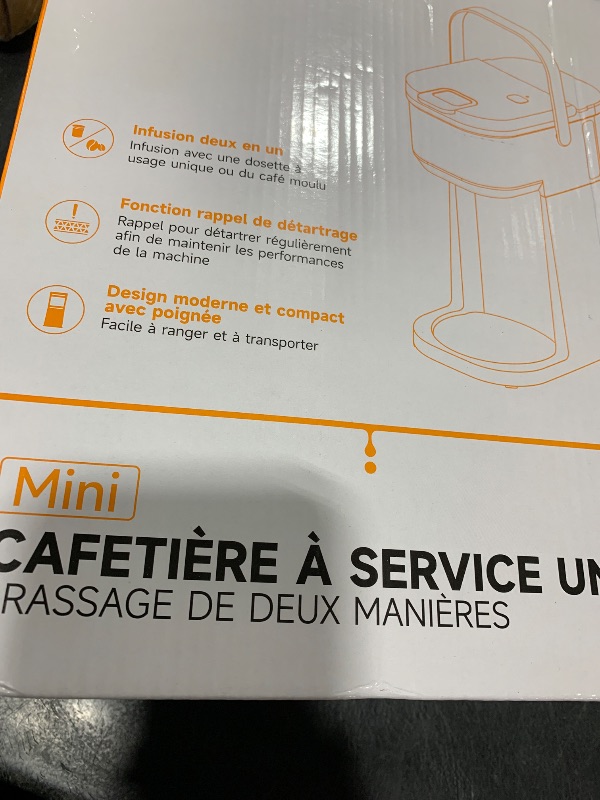Photo 1 of Tastyle Single Serve One Cup Coffee Maker, for K Cups and Grounds, Mini Coffee Maker with Portable Handle, 6 to 12 Oz Brew Size, for Travel, Camping, Office, RV and Dorm, Black and Gold