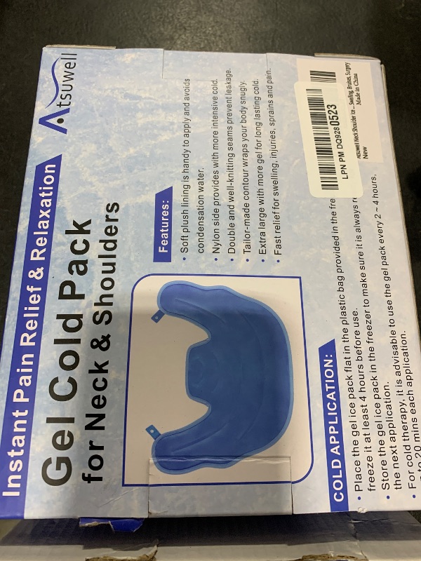 Photo 1 of Atsuwell Ice Pack for Neck and Shoulders Cold Compression, Shoulder Ice Packs Reusable Gel Pack, Large Upper Back Cold Pack Wrap for Neck, Shoulder, Hip, Blue
