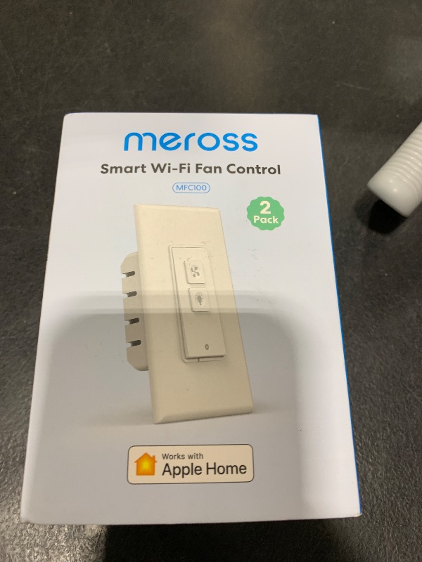 Photo 1 of meross Smart Ceiling Fan Control and Dimmer Switch, Supports Apple HomeKit, Alexa, Google & SmartThings, 2.4G Wi-Fi Fan and Light Switch Combo, 4 Fan Speed, Neutral Wire Needed, Single Pole, 2 Pack