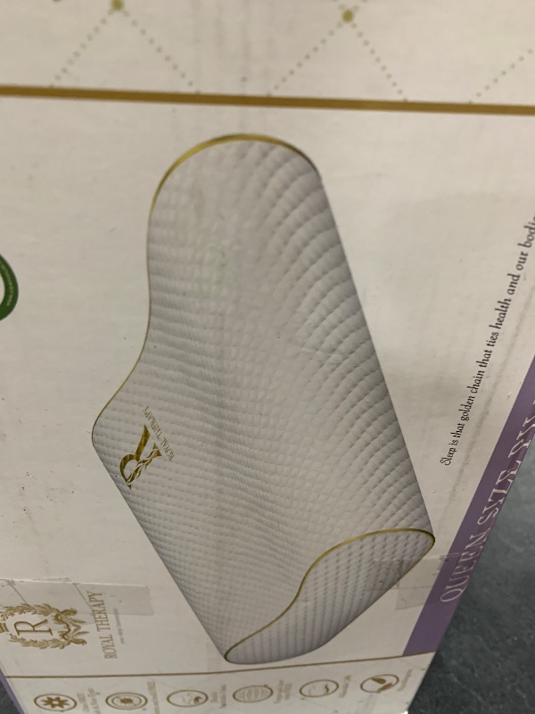 Photo 1 of Royal Therapy Memory Foam Pillow, Queen Neck Pain Relief, Contour Cervical Pillow, for Neck and Shoulder Pain, Side, Back and Stomach Sleeper