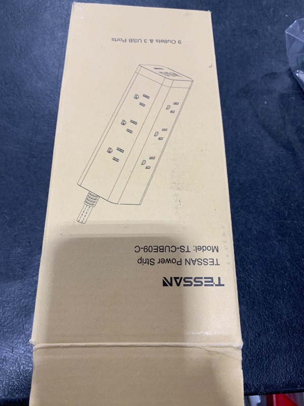 Photo 1 of Surge Protector Power Strip 10 FT, TESSAN Ultra Thin Flat Plug Long Extension Cord with 9 Outlets 3 USB(1 USB C), 1050J Protection Desk Charging Station for Home, Indoor, Office, Dorm Room Essentials