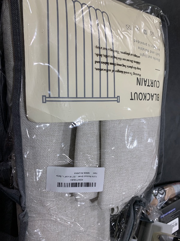 Photo 1 of 100% Blackout Shield Linen Blackout Curtains for Bedroom 84 Inches Long, Back Tab/Rod Pocket Living Room Drapes, Thermal Insulated Blackout Curtains 2 Panels Set, 50" W x 84" L, Beige