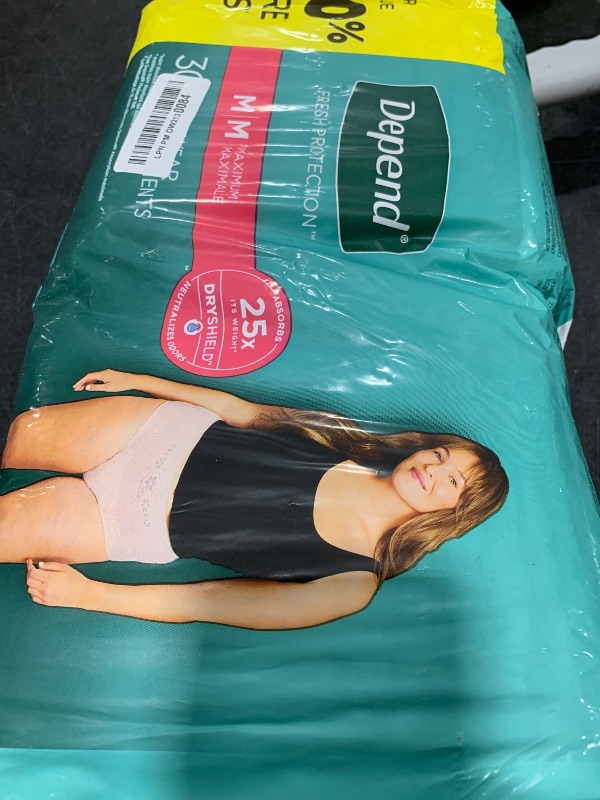 Photo 1 of Depend Fresh Protection Adult Incontinence & Postpartum Bladder Leak Underwear for Women, Disposable, Maximum, Medium, Blush, 30 Count, Packaging May Vary