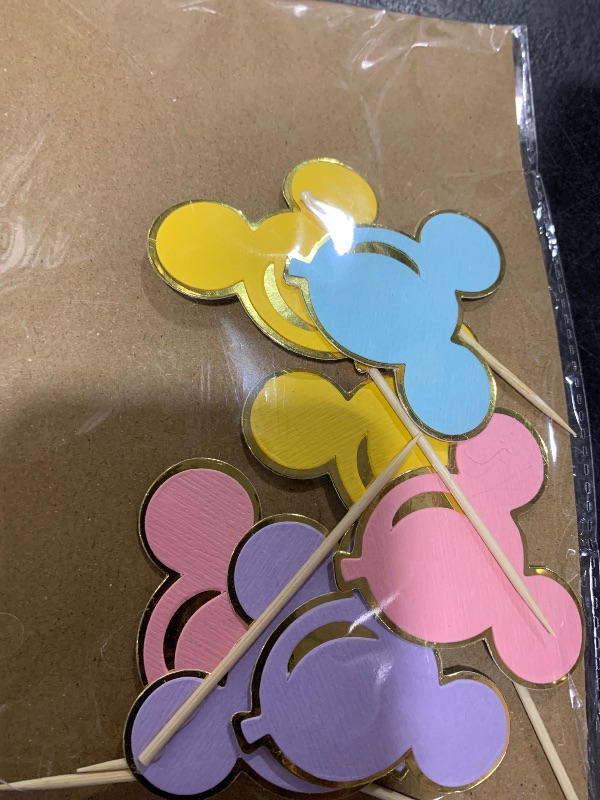 Photo 1 of 12PCS Mouse Cupcake Toppers - Birthday Wedding Party Decorations,Colorful Mini Mouse Balloon Cupcake Toppers,Kids Party Cake Smash Photo Prop,Mouse Gender Reveal Birthday Cupcake Decorations