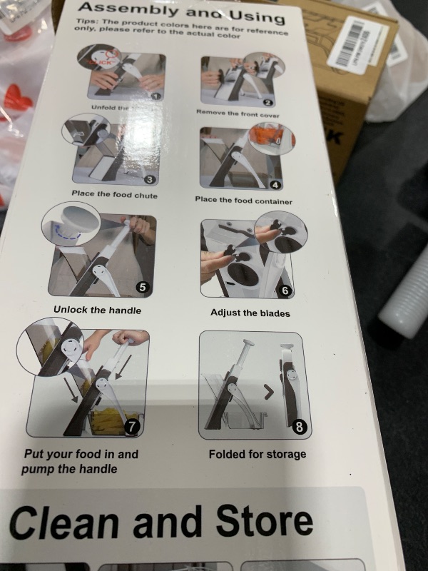 Photo 1 of SupMaKin Safe Mandoline Slicer, Potato Chip Slicer Maual Vegetable Food Cutter Adjustable Thickness, Chopping Artifact Veggie Salad Chopper & Cook Meal Prep (Gray)