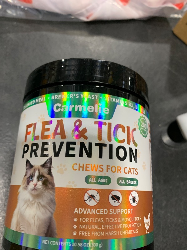 Photo 1 of Flea and Tick Treatment for Cats - 200 Chews Flea and Tick Prevention for Cat Chewables - Flea Treatment for Cats All Breeds & Ages - Natural Cat Flea and Tick Treatment - Chicken Flavor