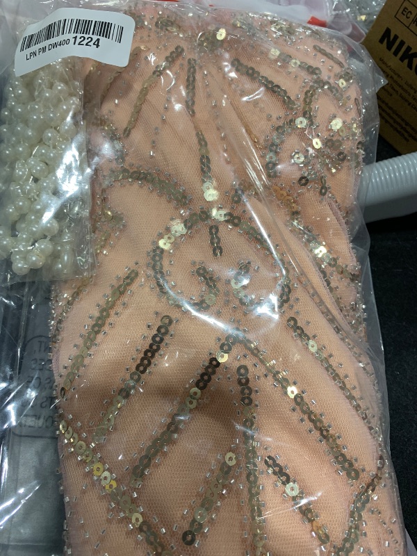 Photo 1 of YESSA Women's Flapper Dresses 1920s,Great Gatsby Dresses Sequin Fringe Cocktail Dress Roaring 20s Party Dress for Harlem Nights/Prom/Club/Wedding-Gatsby Costumes,Pink,Small