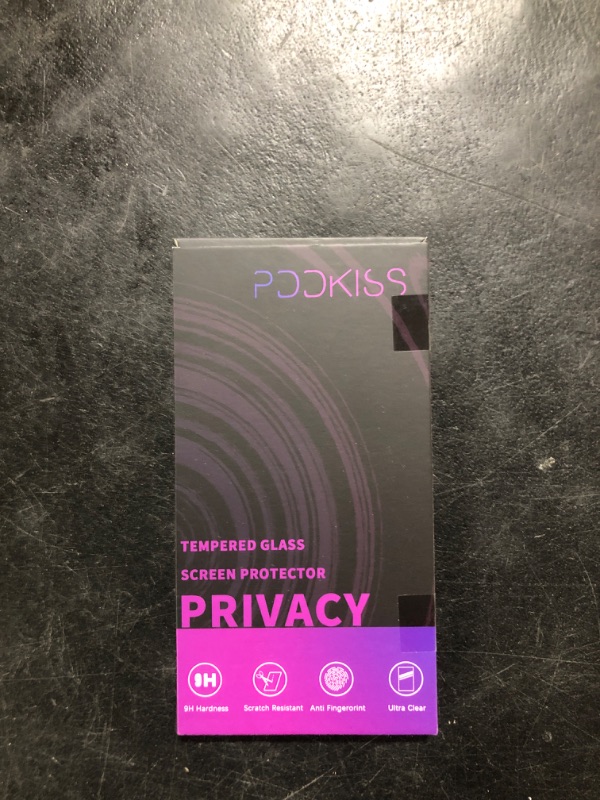 Photo 1 of PDDKISS Compatible for iPhone 14 Pro Privacy Screen Protector 6.1 Inch, Purple Gradient Colorful Anti Spy Anti Blue Light HD Screen Protector Tempered Glass Easy Installation