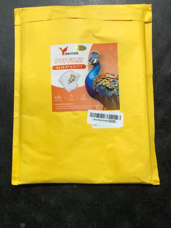 Photo 1 of Yitentek A4 DTF Transfer Film, 8.5" x 11" Double Sided Matte PreTreat Heat Transfer PET Sheets for DTF Inkjet Printer, DTF Paper Direct Print on T-Shirts Textile, Hot & Cold Peel, 100 Sheets