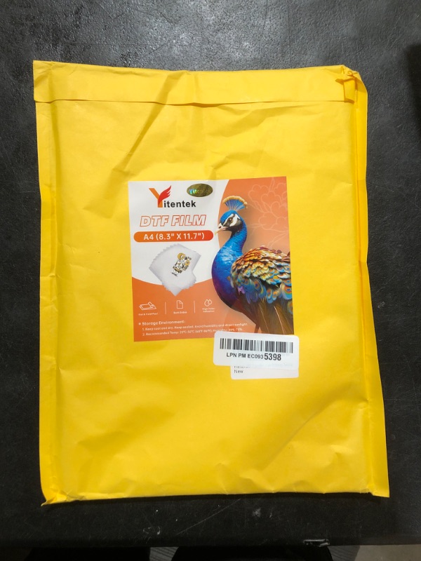Photo 1 of Yitentek A4 DTF Transfer Film, 8.5" x 11" Double Sided Matte PreTreat Heat Transfer PET Sheets for DTF Inkjet Printer, DTF Paper Direct Print on T-Shirts Textile, Hot & Cold Peel, 100 Sheets