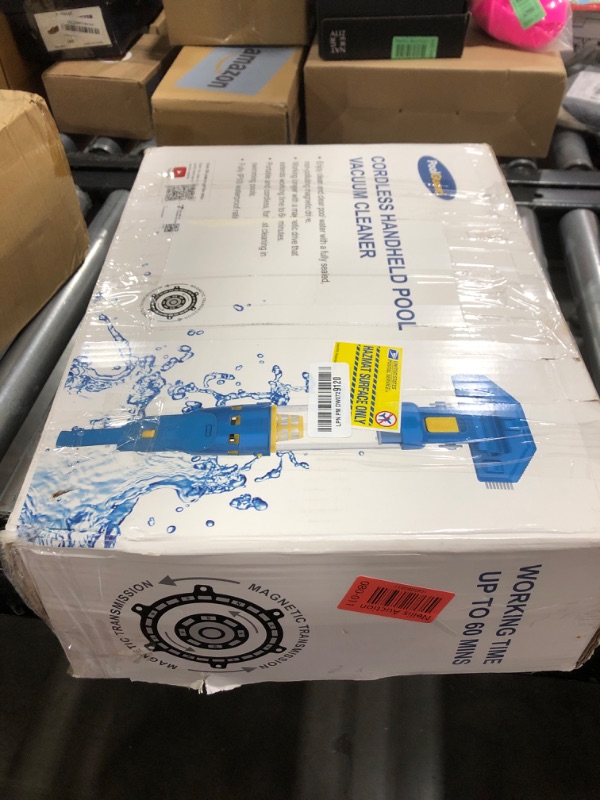 Photo 1 of PoolGuard Cordless Pool Vacuum with Strong Suction, Portable & Rechargeable Handheld Vacuum Cleaner with 60 Mins Working Time for Inground/Above Ground Pool