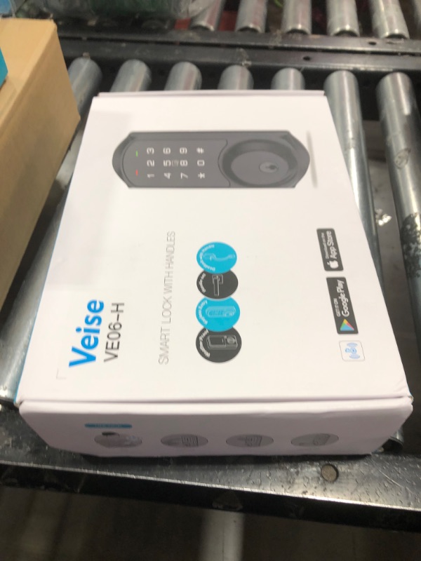 Photo 1 of Veise Smart Front Door Lock Set, App Control, Keyless Entry Deadbolt with Lever Handle, Electronic Digital Touchscreen Keypad, Auto Lock, Easy Install, Matte Black