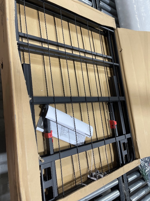 Photo 1 of Amazon Basics Bed Frame with Storage, Foldable Metal Platform, Sturdy Steel, No Box Spring Needed, 18 Inches High, Tool-Free Setup, Queen Size, Black