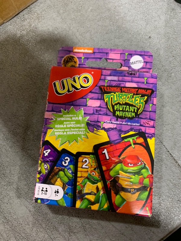 Photo 1 of Mattel Games UNO Teenage Mutant Ninja Turtles Mutant Mayhem Card Game for Kids & Family Nights, Parties, Travel, Camping & More