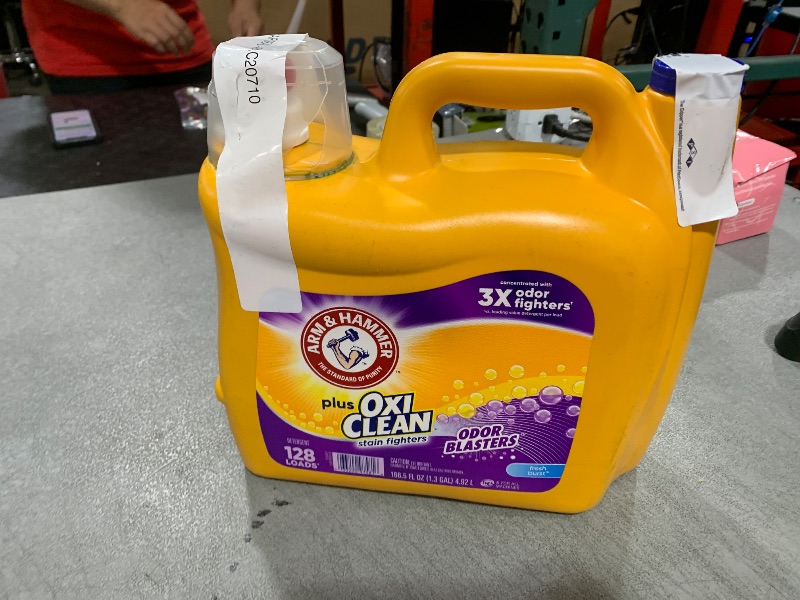 Photo 1 of ARM & HAMMER Plus OxiClean Odor Blasters Fresh Burst, 128 Loads Liquid Laundry Detergent, 166.5 Fl oz