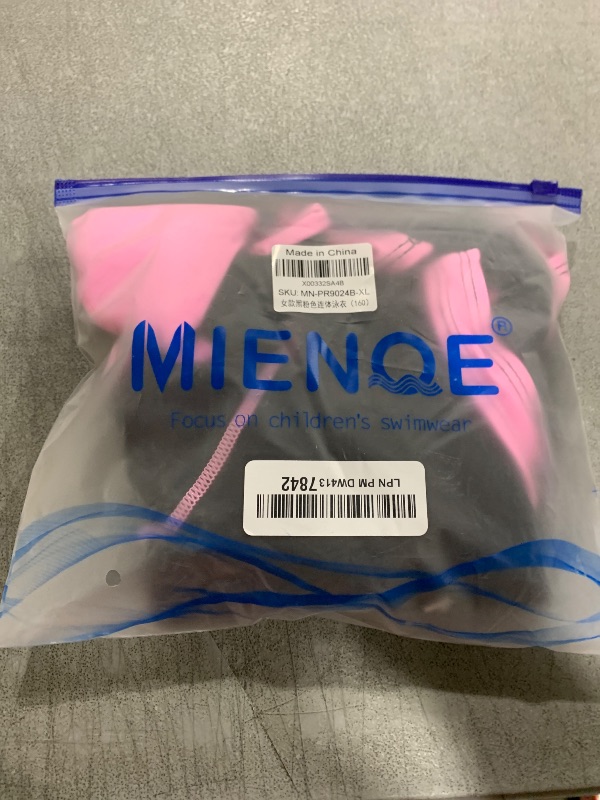 Photo 1 of MIENOE Teen Girls' One Piece Swimsuits Kids Black Bathing Suits with Chest Pads Athletic Girl Piece UPF 50+ Sun Protection Training Surf Wear (Size 12-14Years)