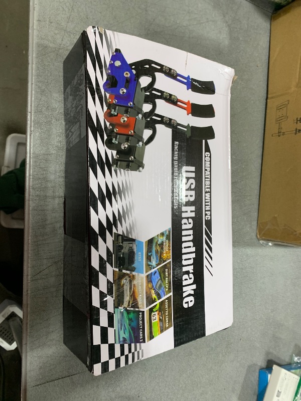 Photo 1 of CNRAQR PC Racing Game USB Handbrake for 16Bit SIM for Racing Games, Compatible with G27 G29 G920 G923 T500 T300 Simulate Linear Handbrake?With Fixing Clip and Plate