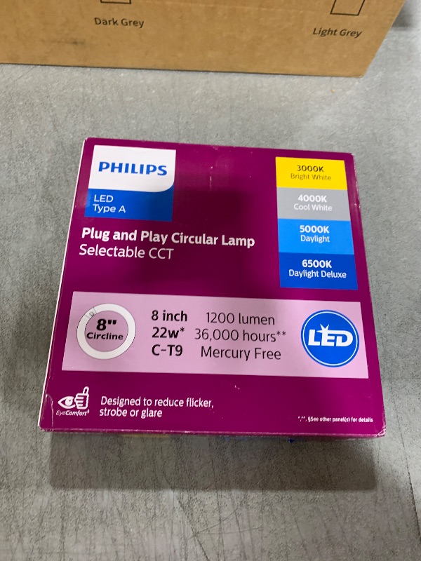 Photo 1 of Philips 8" Circline 4-CCT Selectable White Color Temperature Plug and Play T9 Type A LED, 1-Pack
