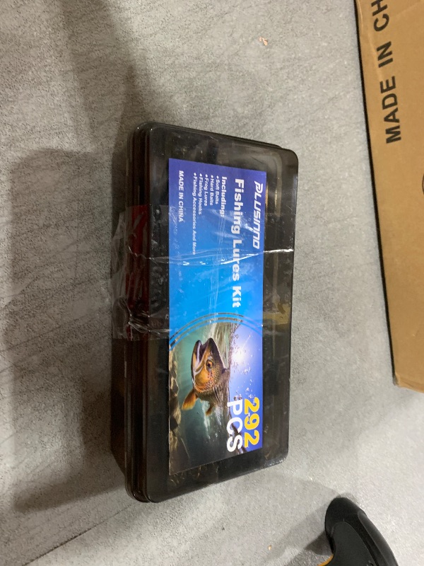 Photo 1 of PLUSINNO Fishing Lures, 292Pcs Tackle Box with Tackle Included, Crankbaits, Hooks, Weights, Fishing Accessories kit, Fishing Bait Lure Gear Kit Gift for Men Bass, Trout