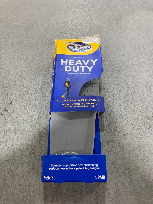 Photo 1 of Dr. Scholl's Heavy Duty Support Insole Orthotics, Big & Tall, 200lbs+, Wide Feet, Shock Absorbing, Arch Support, Distributes Pressure, Trim to Fit Inserts, Work Boots & Shoes, Men Size 8-14, 1 Pair