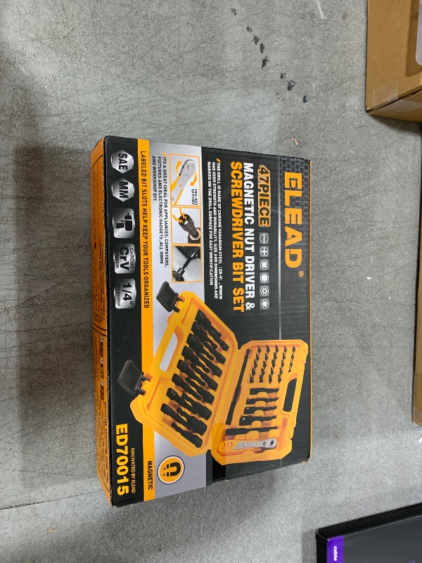 Photo 1 of ELEAD 47-Piece Magnetic Nut Driver & Screwdriver Bit Set - Strong Magnetic Nut Drivers for Impact Drill, Power Nut Driver, Screwdriver Bit, Mini Ratcheting Wrench, Drill Bit Extension & Socket Adapter