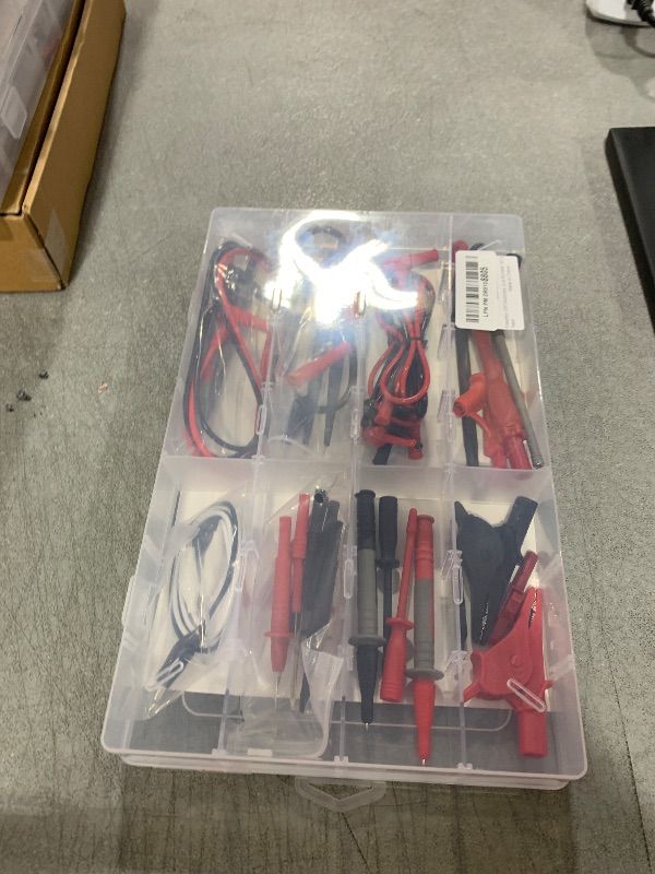 Photo 1 of PowerBear 29PCS Multimeter Test Leads Kit with Replaceable Wire Piercing Test Probes, Alligator Clips, Test Hook Clips, Test Tweezer for Digital Clamp Meter Multimeter