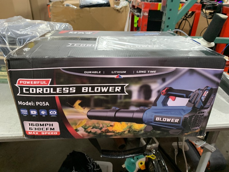 Photo 1 of Leaf Blower Cordless - 630CFM/160MPH, 21V Powerful Electric Cordless Leaf Blower with 2 x 4.0Ah Batteries and Charger, Battery Powered Leaf Blowers for Lawn Care, Patio, Yard, Dust, Snow