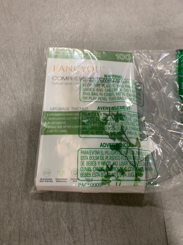 Photo 1 of fancyou Compressed Towels Tablets, Thick Disposable Face Towel Towelettes, Soft Mini Makeup Wipes, Compact Portable Washcloth Cotton Wipes Coin Tissues Mini Travel Essentials for Women(100 PCS Green)