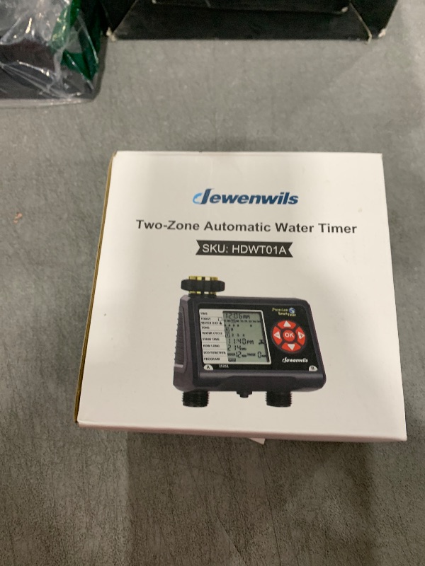 Photo 1 of DEWENWILS Sprinkler Timer 2 Zone, Water Timer for Garden Hose, Programmable Hose Timer Faucet Watering with Automatic/Rain Delay/Manual Mode, Outdoor Irrigation Controller for Lawn, Yard