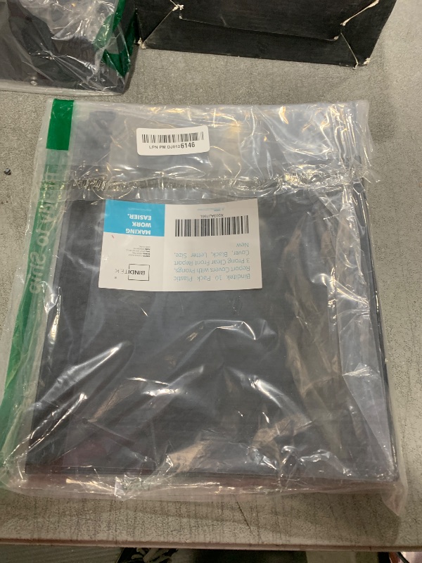 Photo 1 of Binditek 10 Pack Clear Front Report Covers with 3 Prongs, Heavyduty, 100 Sheet Capacity, Plastic Report Folder with Black Back Covers, 3 Metal Prongs Fasteners, for Letter Size, Office Supplies