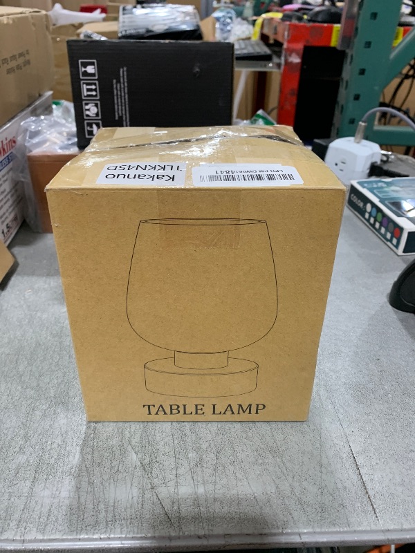Photo 1 of Kakanuo Bedside Table Lamp with Glass Shade, Touch Control, Dual USB A+C Charging Ports, Nightstand Lamp, 3-Way Dimmable, Bulb Included