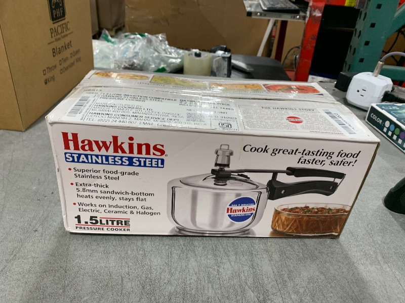 Photo 1 of Hawkins 1.5 re Pressure Cooker, Stainless Steel Inner Lid Cooker, Induction Cooker, Small Cooker, Silver (HSS15)