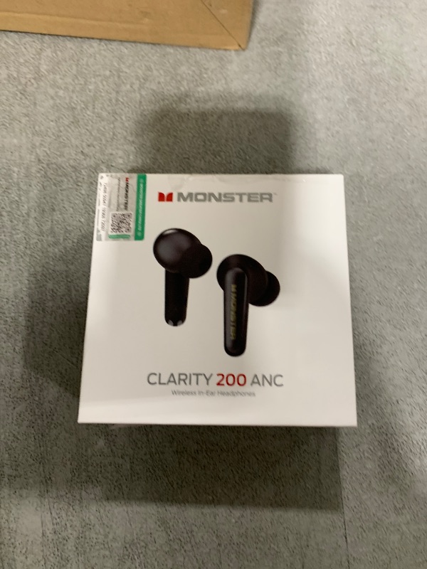Photo 1 of Monster Clarity 200 Wireless Earbuds – Bluetooth 6.0 in-Ear Headphones with Charging Case, Stereo Earphones Deep Bass Sound, Built-in Mic, Clear Call, ANC Noise Cancelling Mic, Up to 25 Hours Playtime