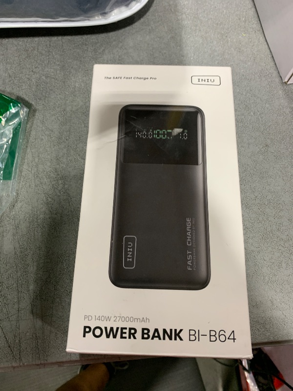 Photo 1 of INIU 140W Power Bank, 27000mAh High Capacity Laptop Portable Charger, USB C in&Out Tablet Powerbank, Digital Display Phone Charger, Travel Charger Compatible with iPhone 16, iPad, MacBook, Laptop etc.