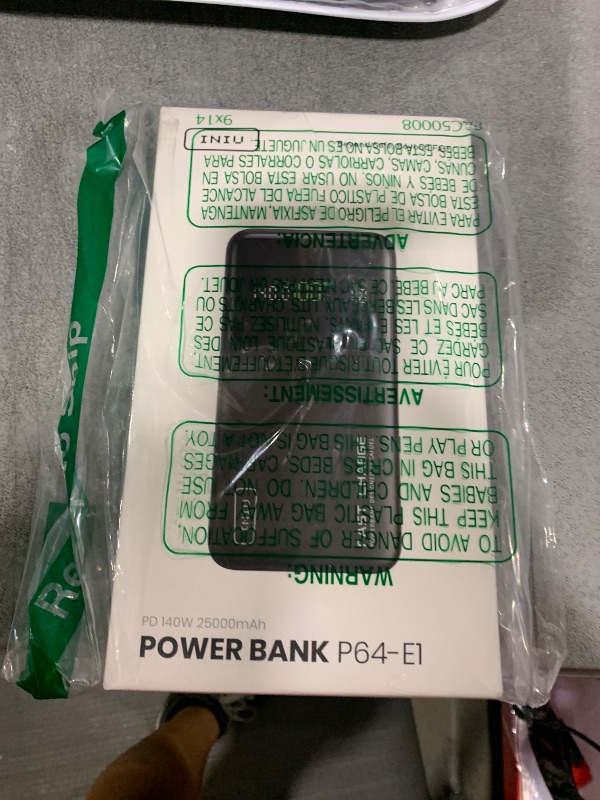 Photo 1 of INIU 140W Power Bank, Compact 25000mAh High Capacity Laptop Portable Charger, USB C in&Out Tablet Powerbank, Smart Digital Display Phone Charger for iPhone 16 15, Samsung, iPad, MacBook, Laptop etc.