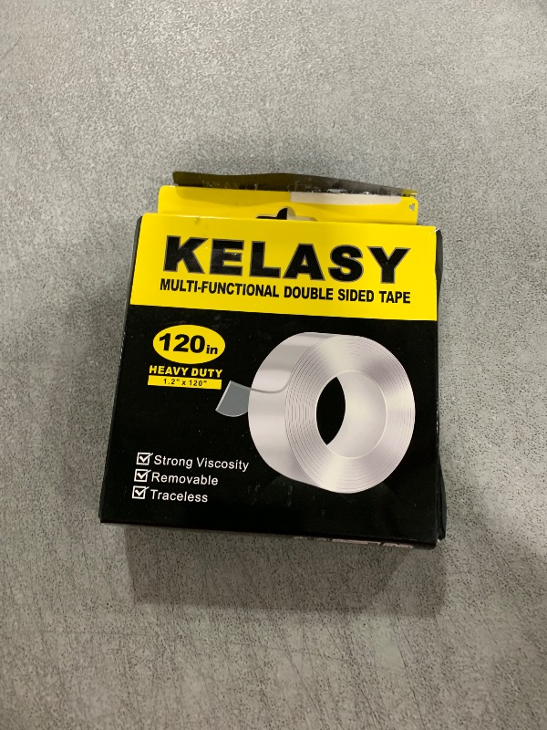 Photo 1 of Kelasy Nano Double Sided Tape Heavy Duty,Extra Strong Sticky Double Sided Mounting Tape,1.2" x 120",Clear Adhesive Poster Wall Tape for Decoration