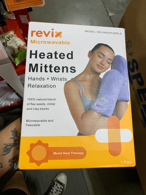 Photo 1 of REVIX Microwavable Heating Mittens for Hand and Fingers, Heated Hands Mitts Warmers 1 Pair, Unscented Hand Muff